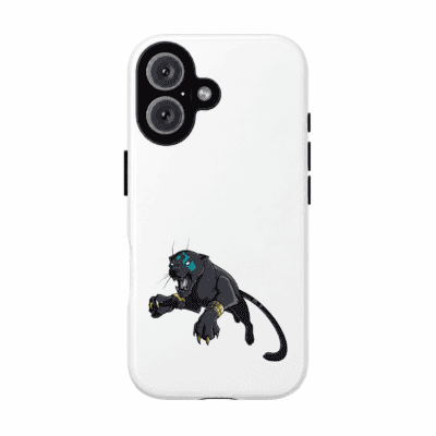 Black Panther Phone Case — Fierce Leaping Panther Design Tough Protective Case