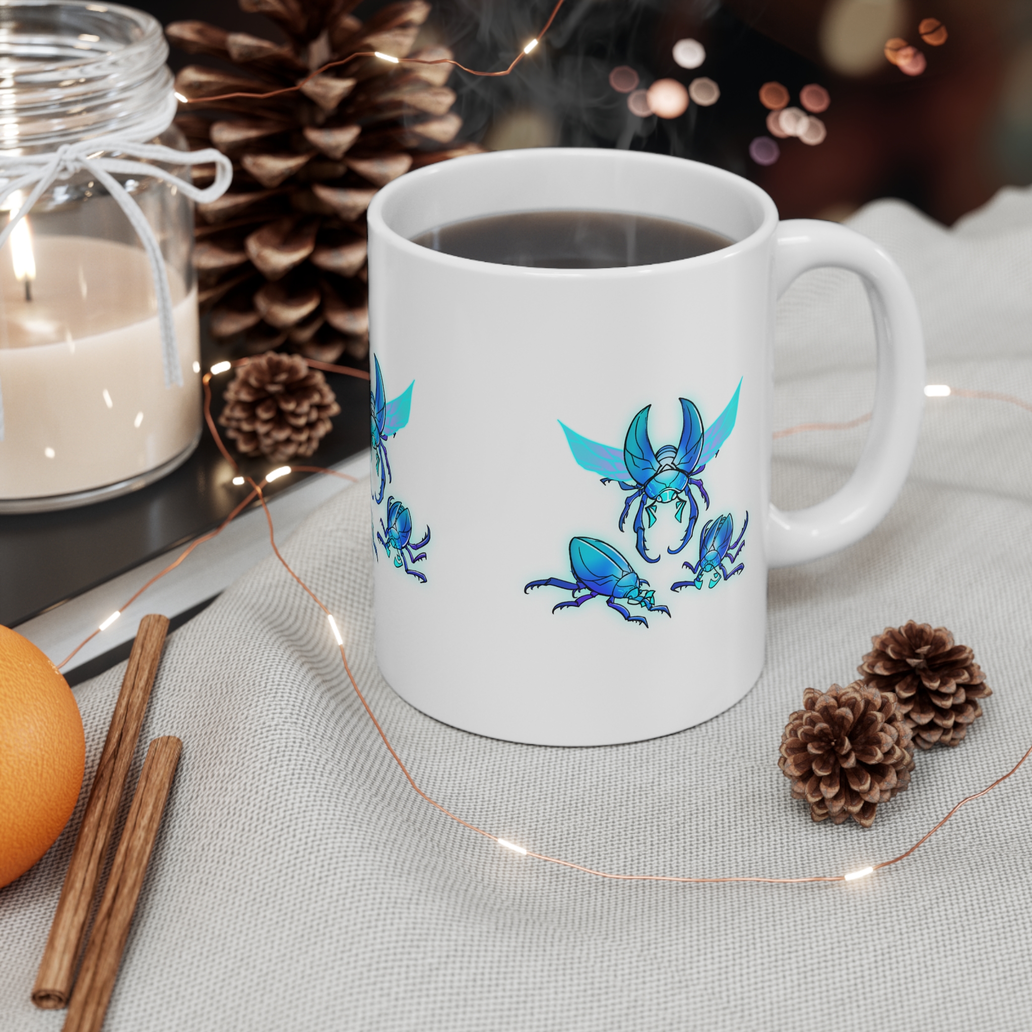 Sapphire Scarabs Ceramic Mug - Image 4