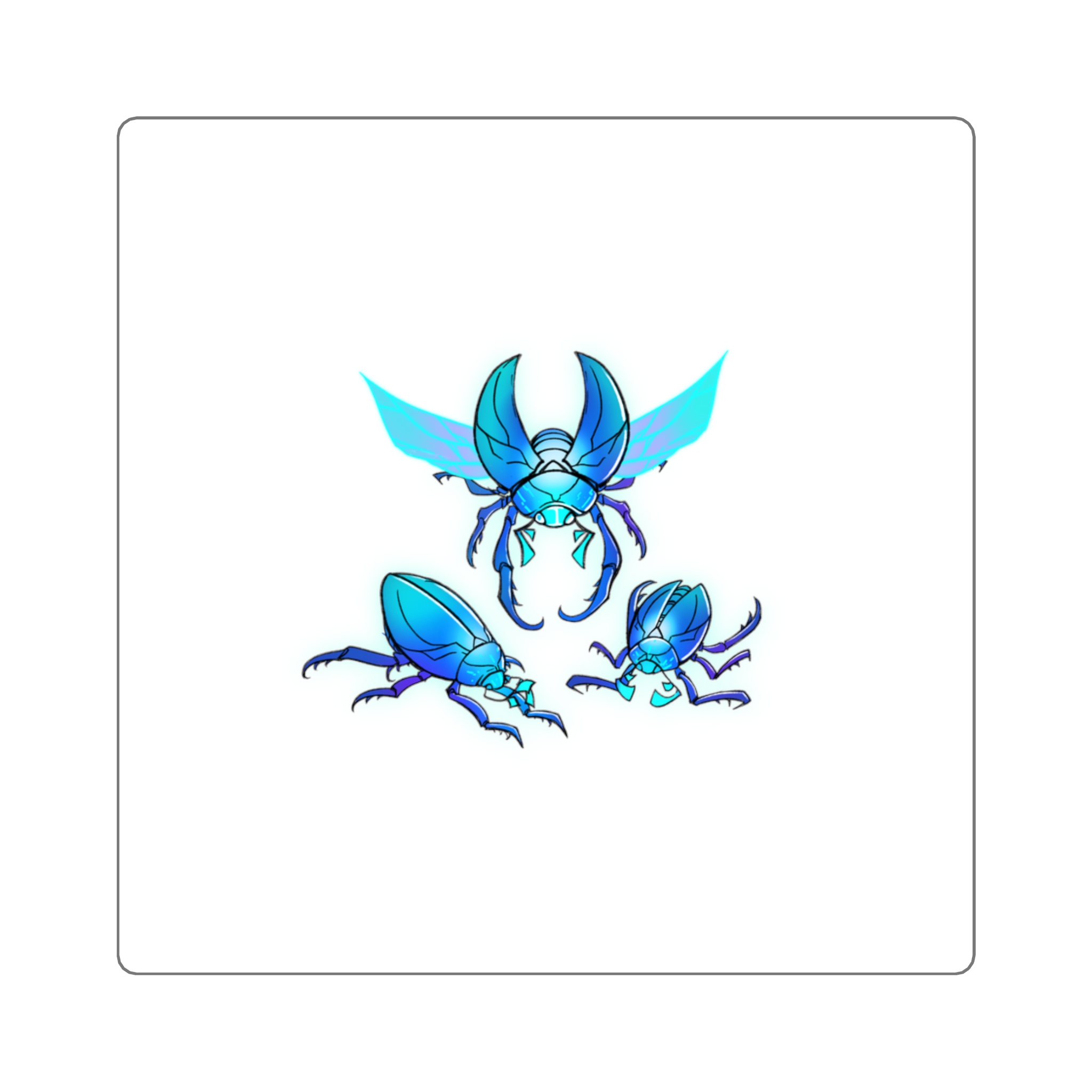 Sapphire Scarabs Square Sticker - Image 3