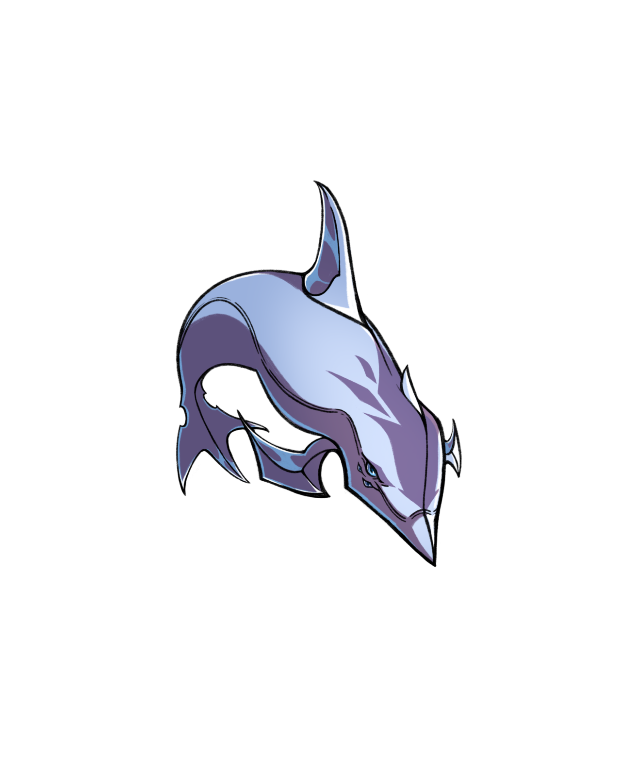 Razorfin Square Sticker